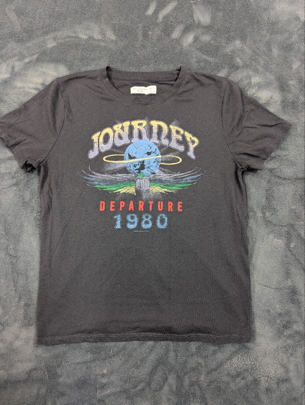 Abercrombie & Fitch Baby tee Journey Departure 1980 black t-shirt Medium